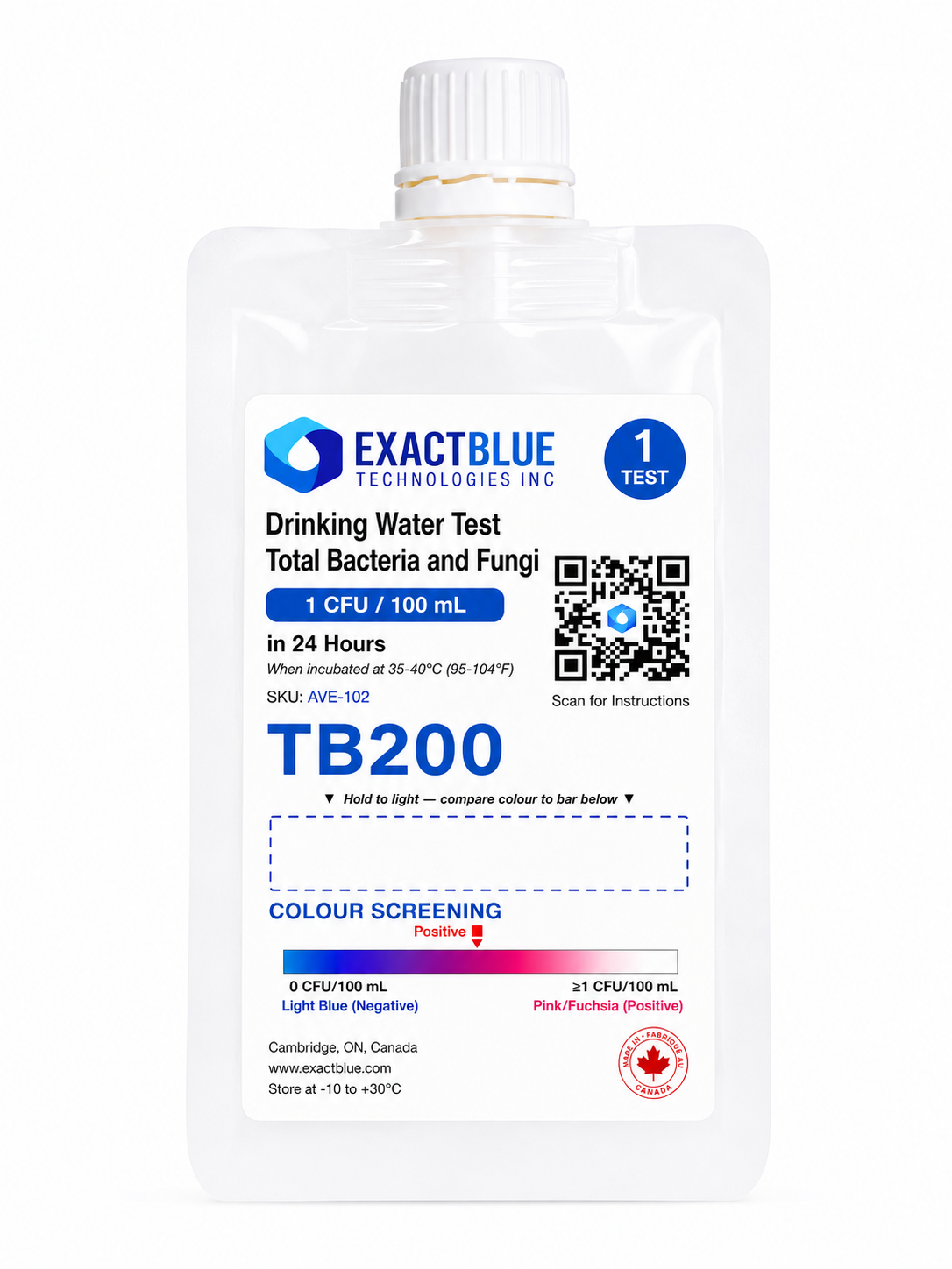 ExactBlue TB200 — Total Bacteria & Fungi Drinking Water Test