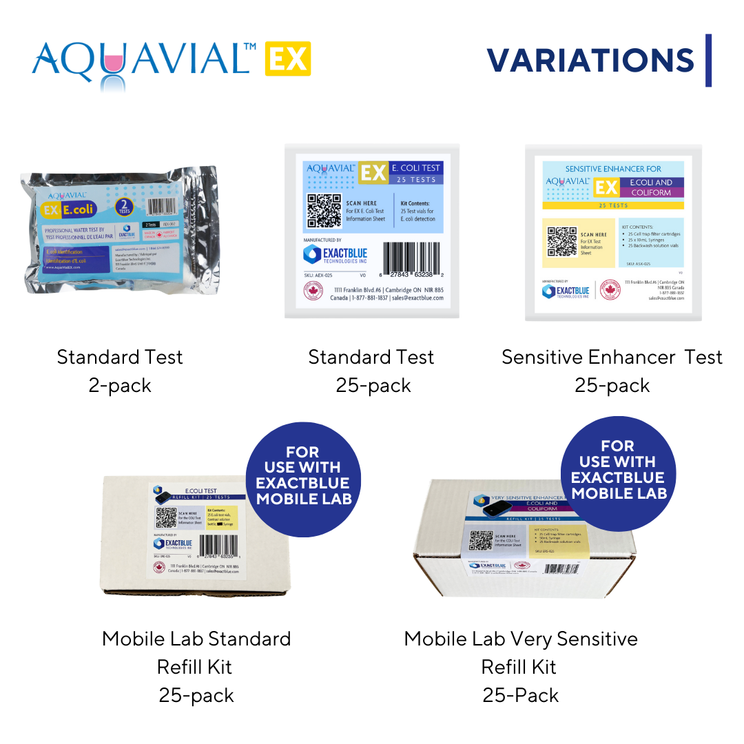 AquaVial EX - 5 To 9 Hours E. Coli Detection and Identification Professional Water Test Kit