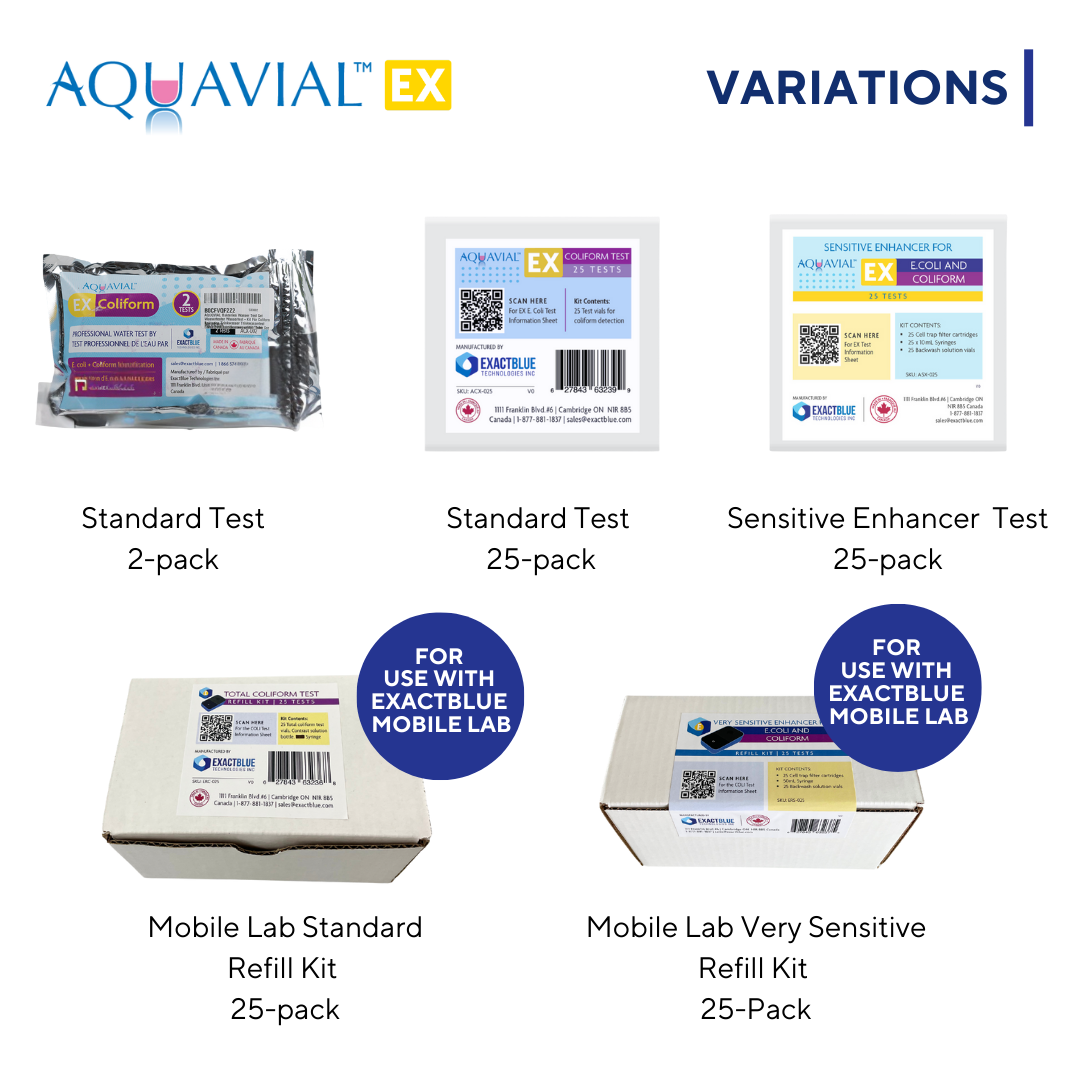 AquaVial Kit de análisis de agua - E. coli y coliformes