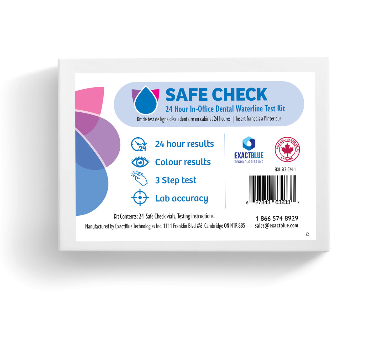 Safe Check - 24 Hour In-Office Dental Waterline Test Kit